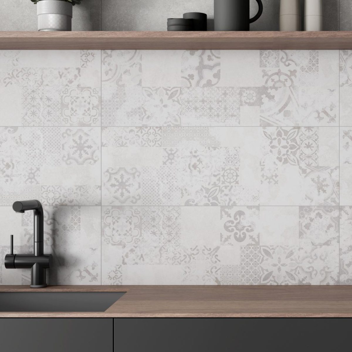 Carreaux de mur Odeon Gris Décor 30×90