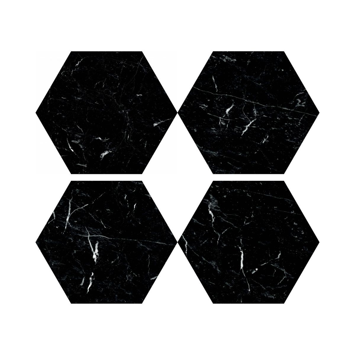 Carreau de ciment HEXA Terni Noir 23×27