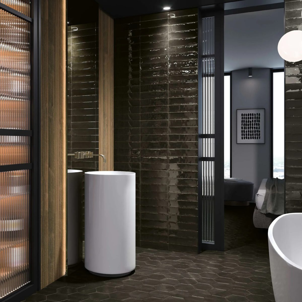 Carrelage Zellige Hope Nero Graphito 7,5×30