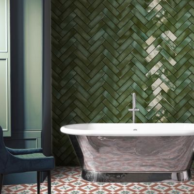 Carrelage Zellige Cosmos Green 6,9×24