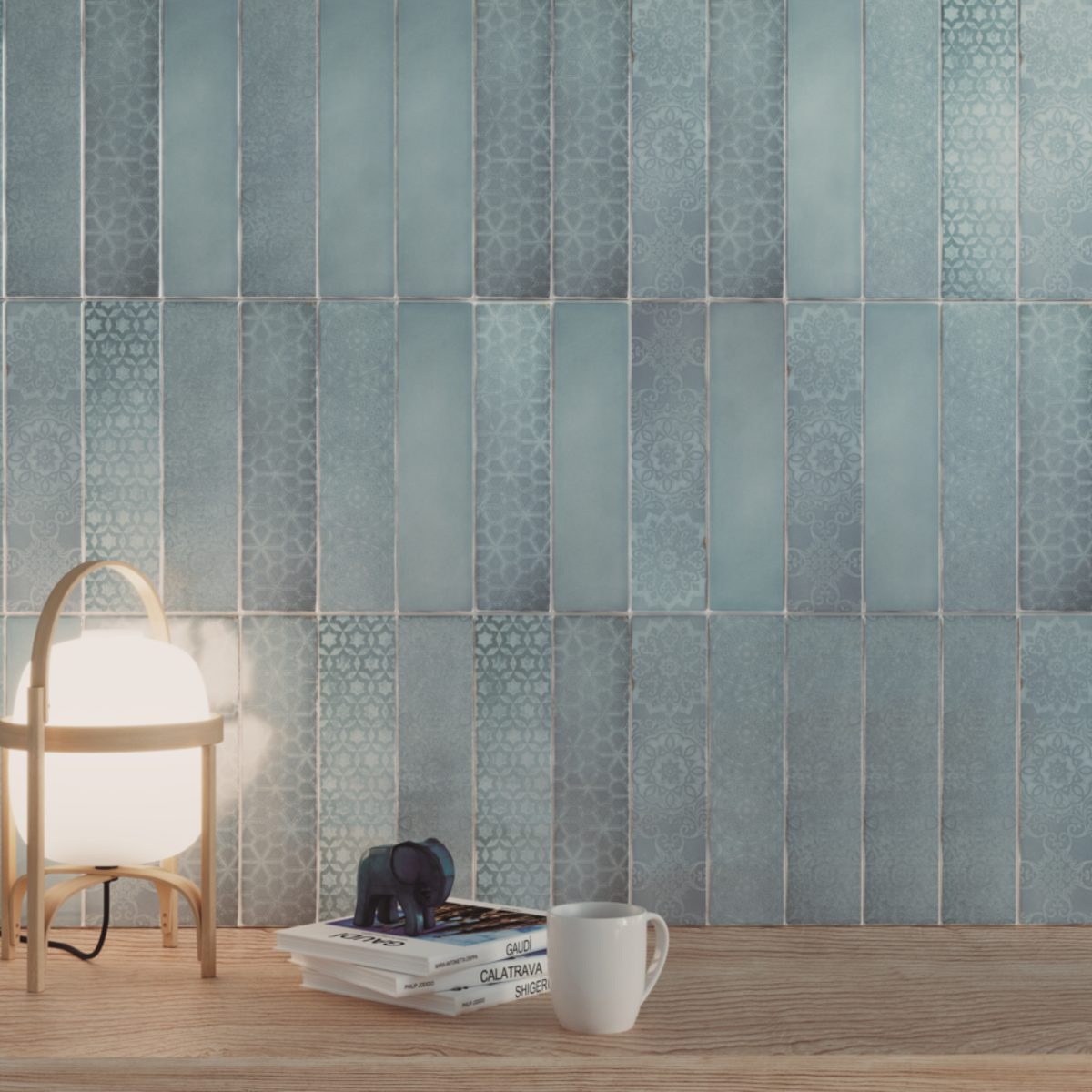 Carrelage Zellige Tetuan Bleu Midi 7,5×30