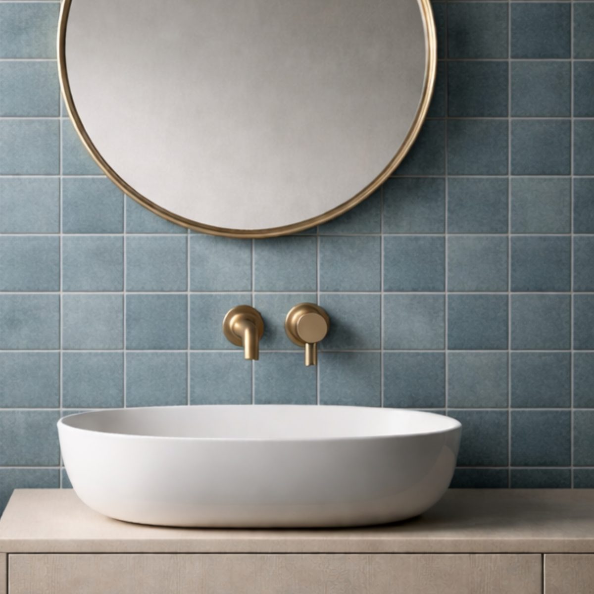 Carrelage Zellige Casablanca Bleu Midi 13×13