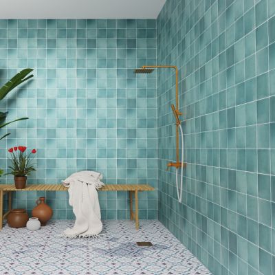 Carrelage Zellige Casablanca Bleu Aube 13×13