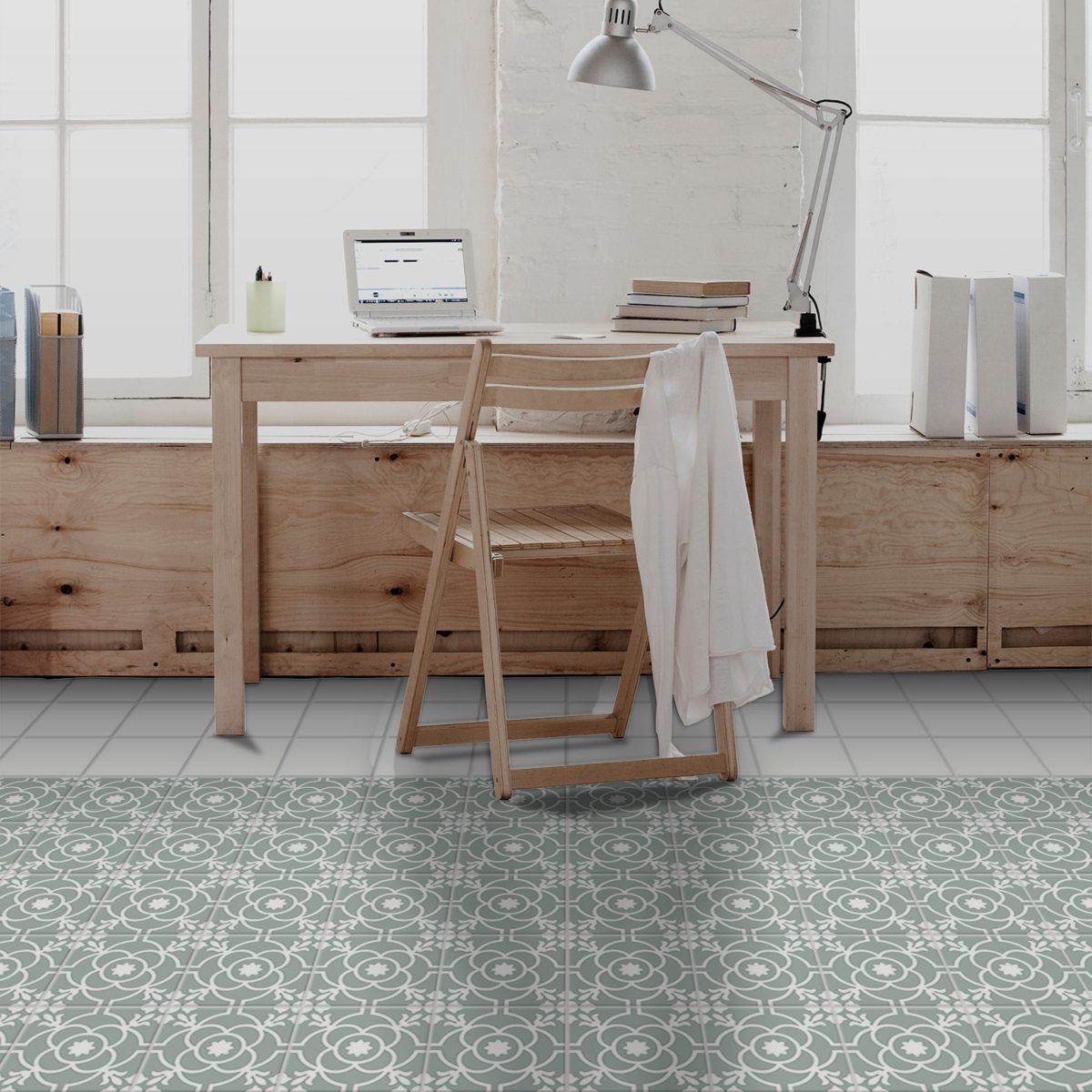 Carreau de ciment Tudor Greta Sage 20×20