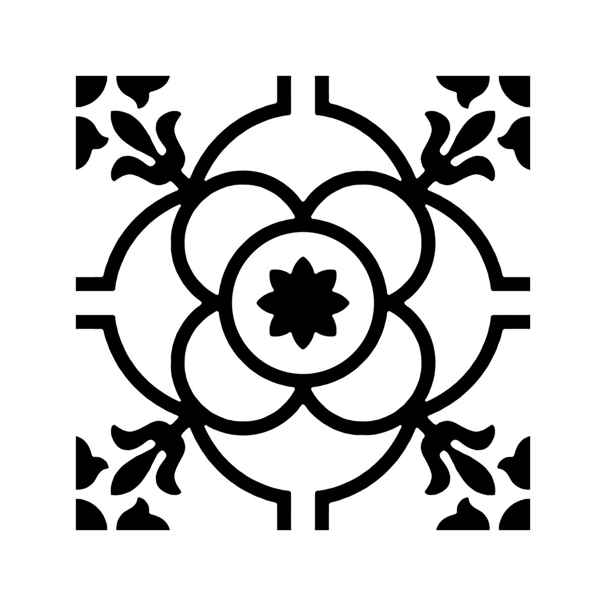 Carreau de ciment Tudor Mary White 20×20