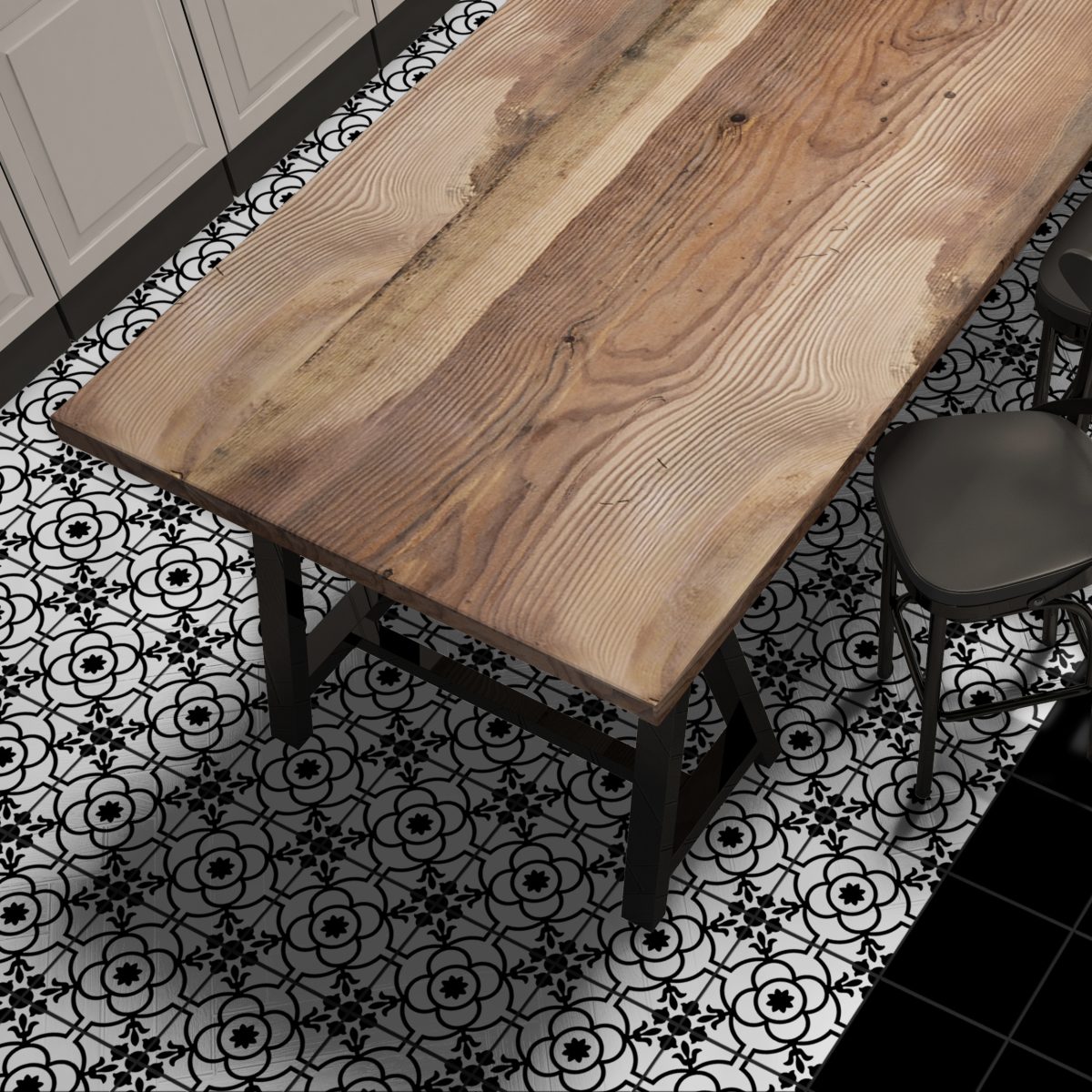 Carreau de ciment Tudor Mary White 20×20