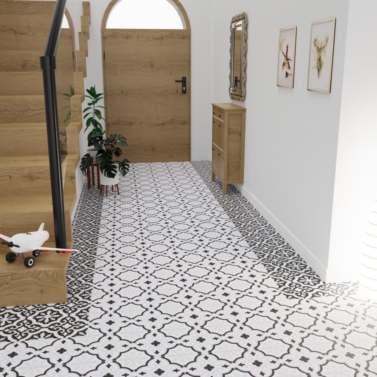 Carreau de ciment Orly Blanc 20×20