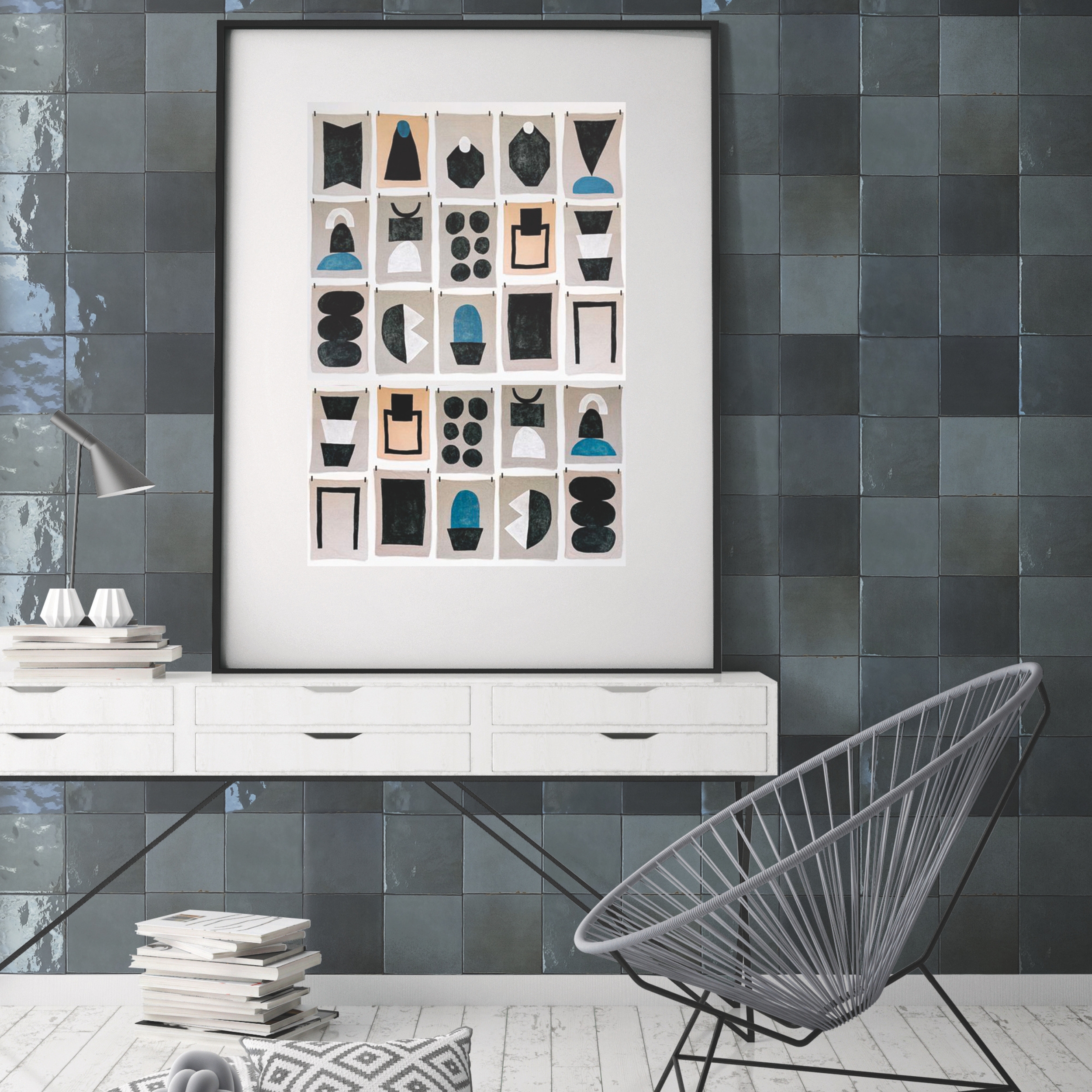 Carrelage Zellige Tetuan Bleu Midi 7,5×30